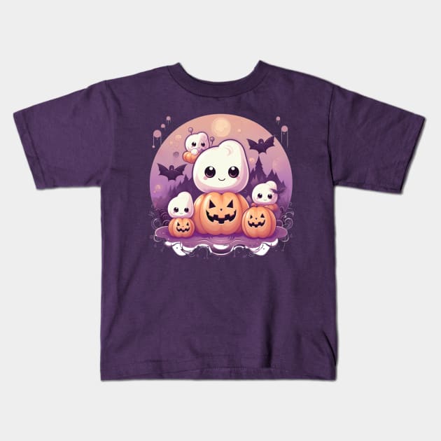 Happy Little Marshmallows kids Halloween Kids T-Shirt by ReAnnaMation